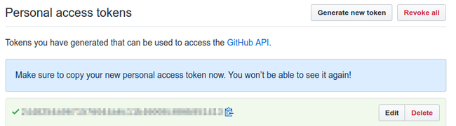 GitHub token