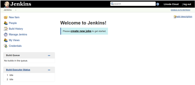Jenkins Main Dashboard