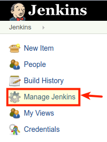 Manage Jenkins link
