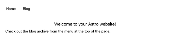 The homepage for the example Astro website