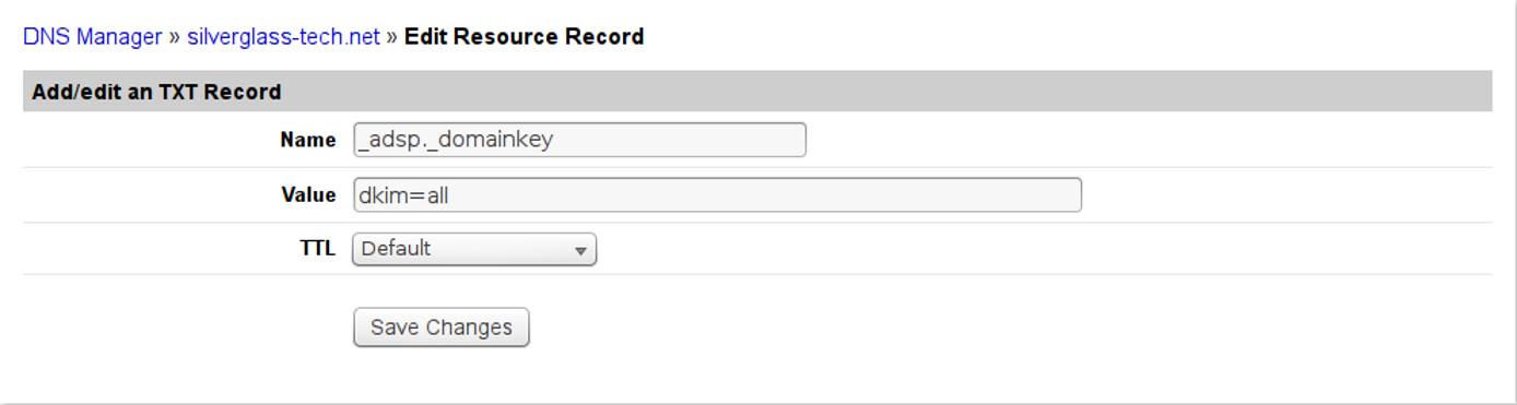 Linode DNS Manager add TXT record
