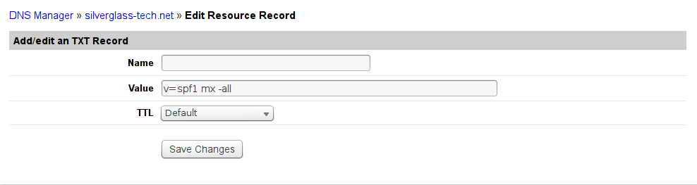Linode DNS manager add TXT record