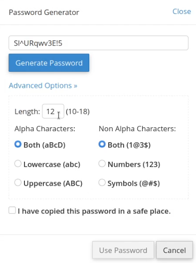 Adjust the settings to ensure your password is secure.