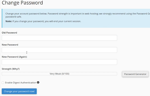 Enter a password manually or use the password generator.