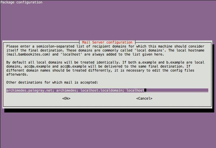 Exim4 mail destination configuration on Ubuntu 12.04 LTS (Precise).