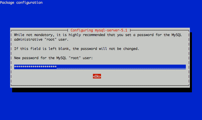 Setting the root password for MySQL on an Ubuntu Linux 9.10 (Karmic) Linode.