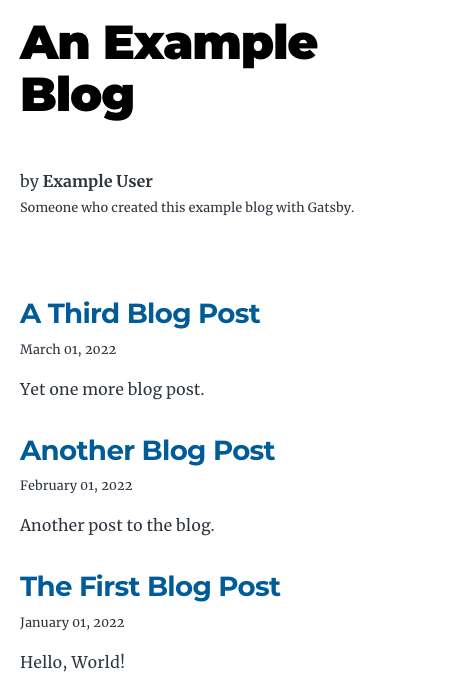 Example blog developed with Gatsby