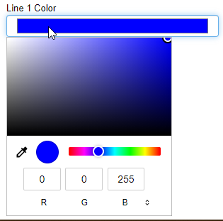 View the color dropdown to select the graph&rsquo;s line color