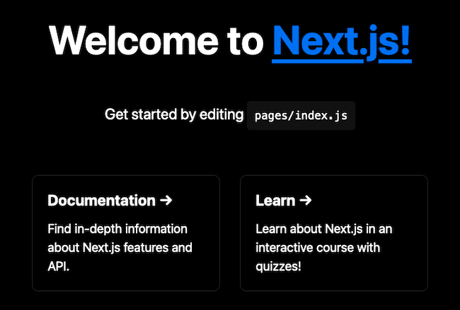 Next.js welcome page