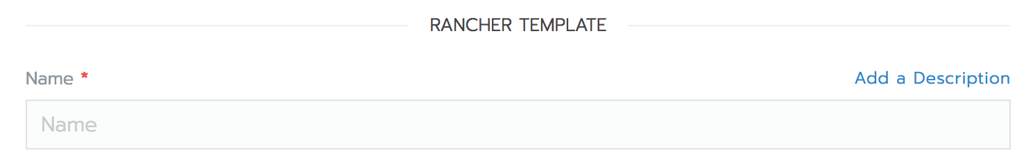 Rancher Add Node Template form - template name