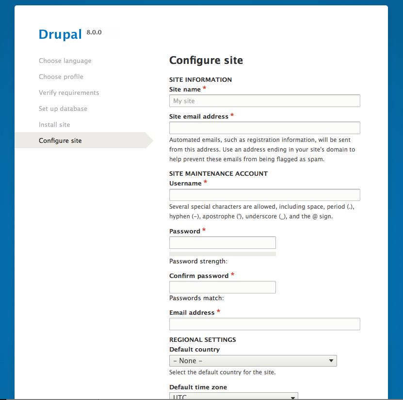 Drupal 8 site configuration.