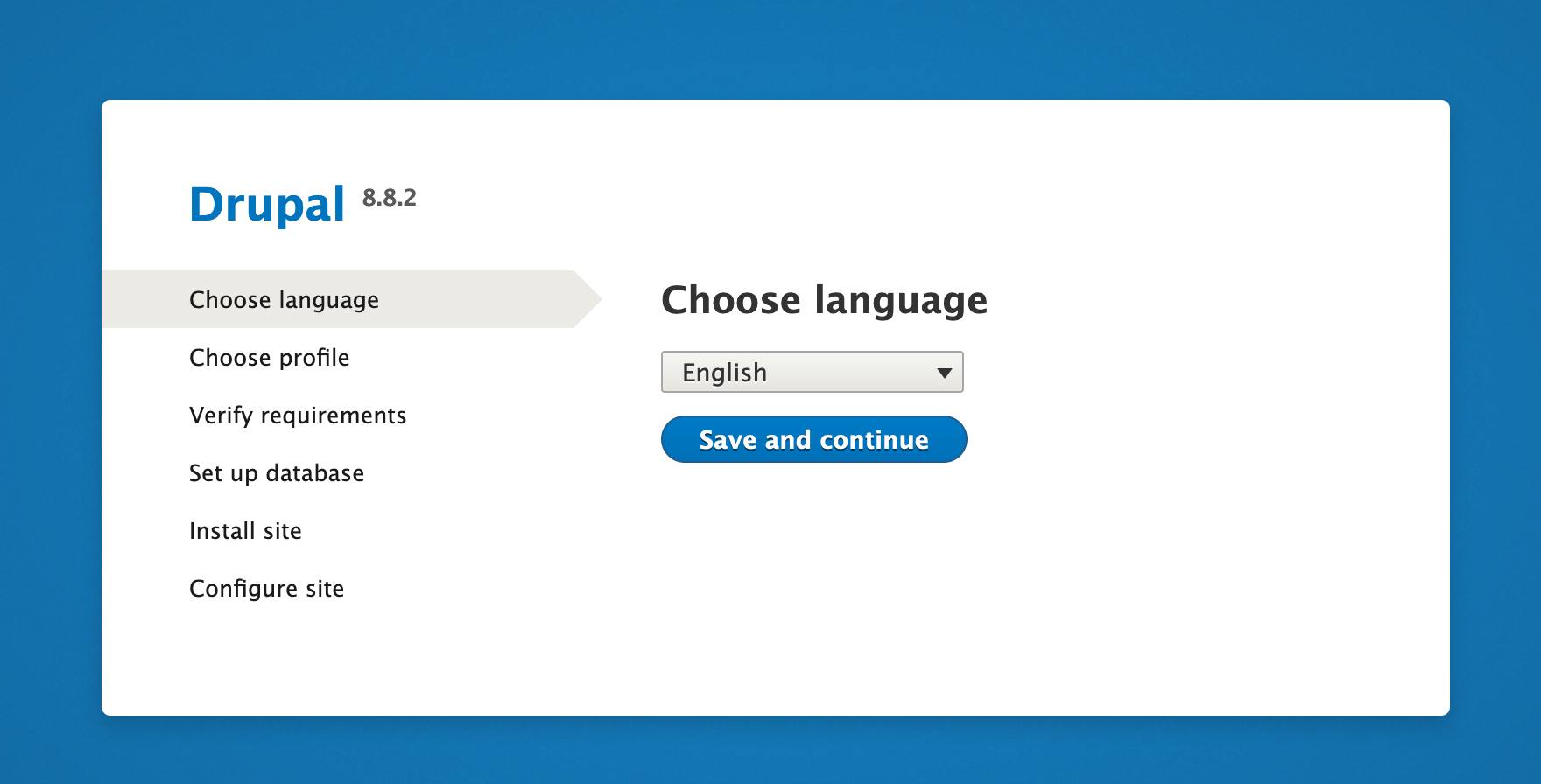 Drupal 8 choose language.