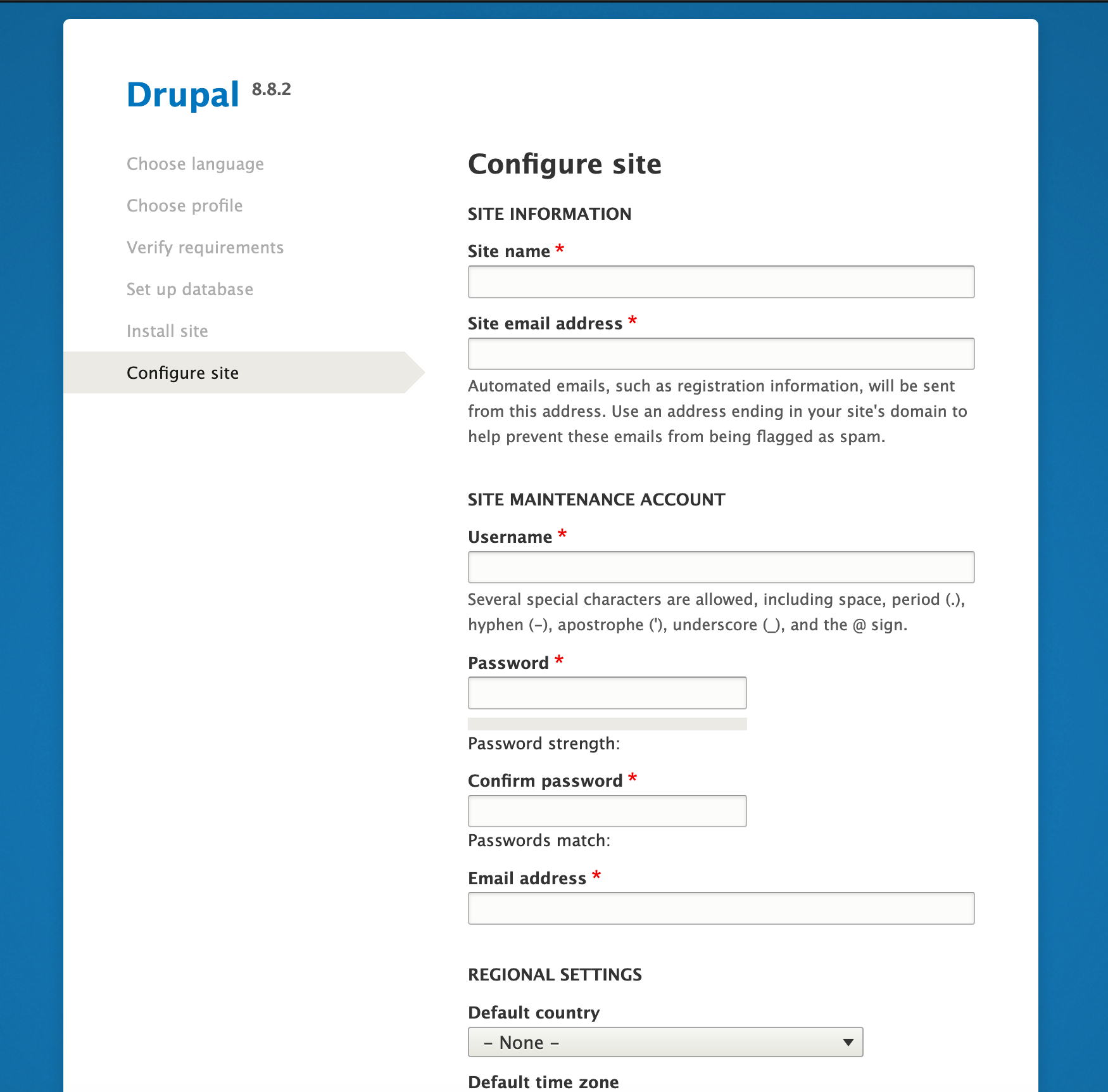 Drupal 8 site configuration.