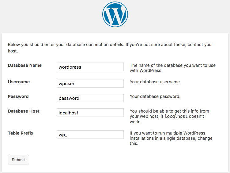 WordPress Installer.