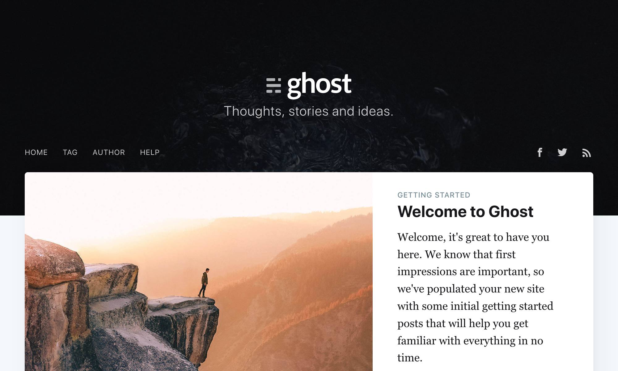 Ghost home page