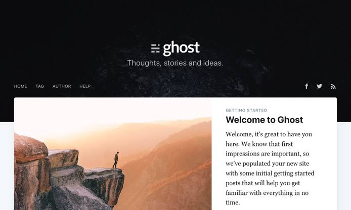 Ghost home page