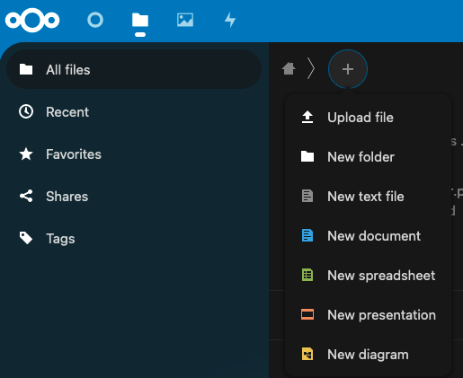 Add a new Nextcloud Office file