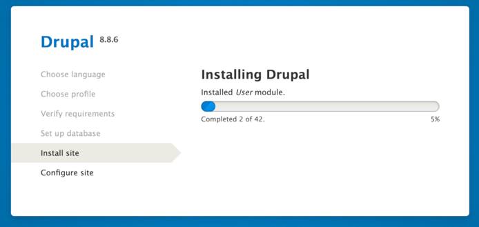 Drupal Install Site Progress Bar