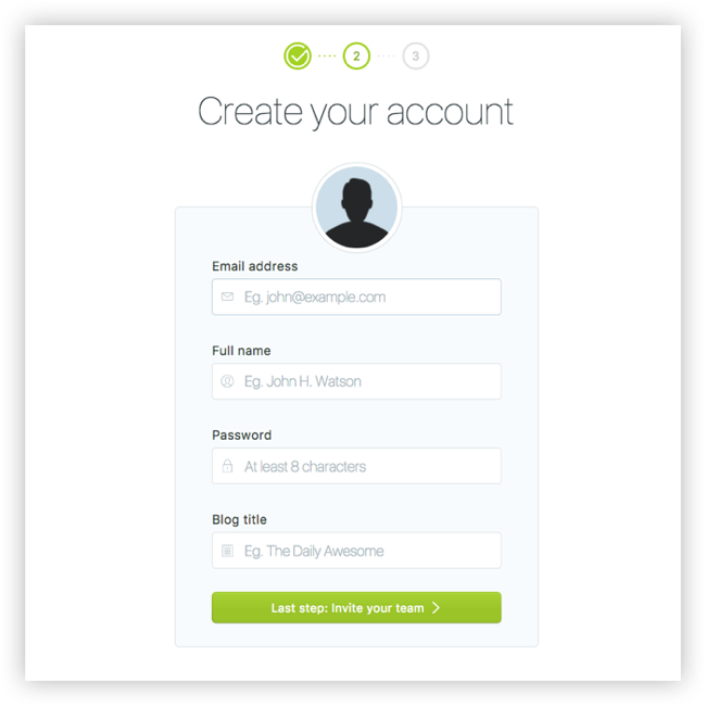 Create Your Account Screen