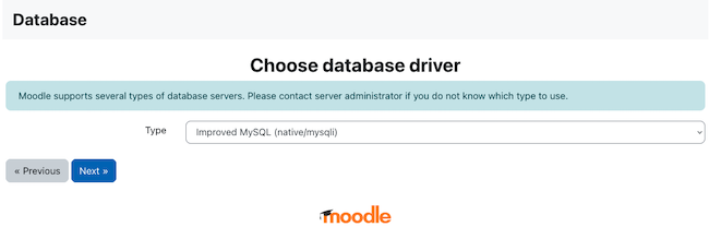 Enter the Moodle Database Driver