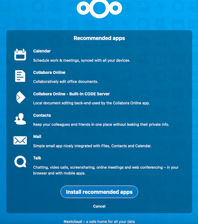 Nextcloud Recommended Applications