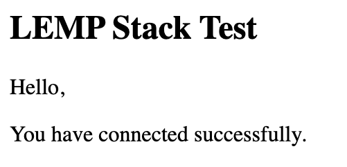 LEMP Stack Test Page Success