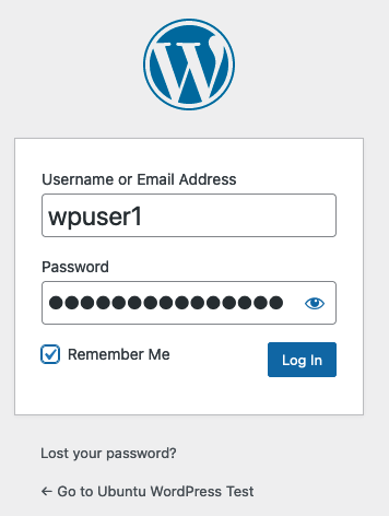 WordPress Administrator Login Page