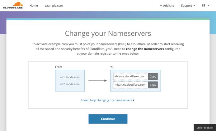 Cloudflare setup - authoritative name servers