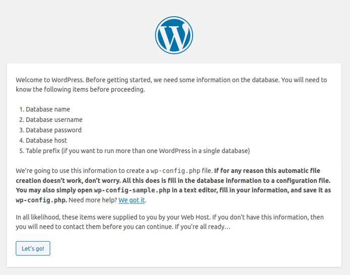 WordPress installation Wizard: Database advice