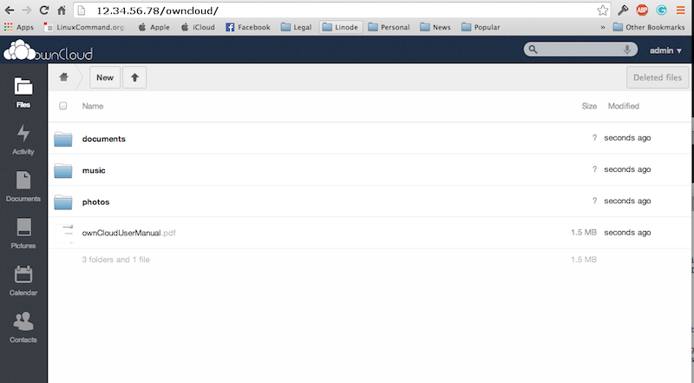 Accessing ownCloud.