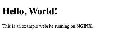 Example web page hosted on NGINX.