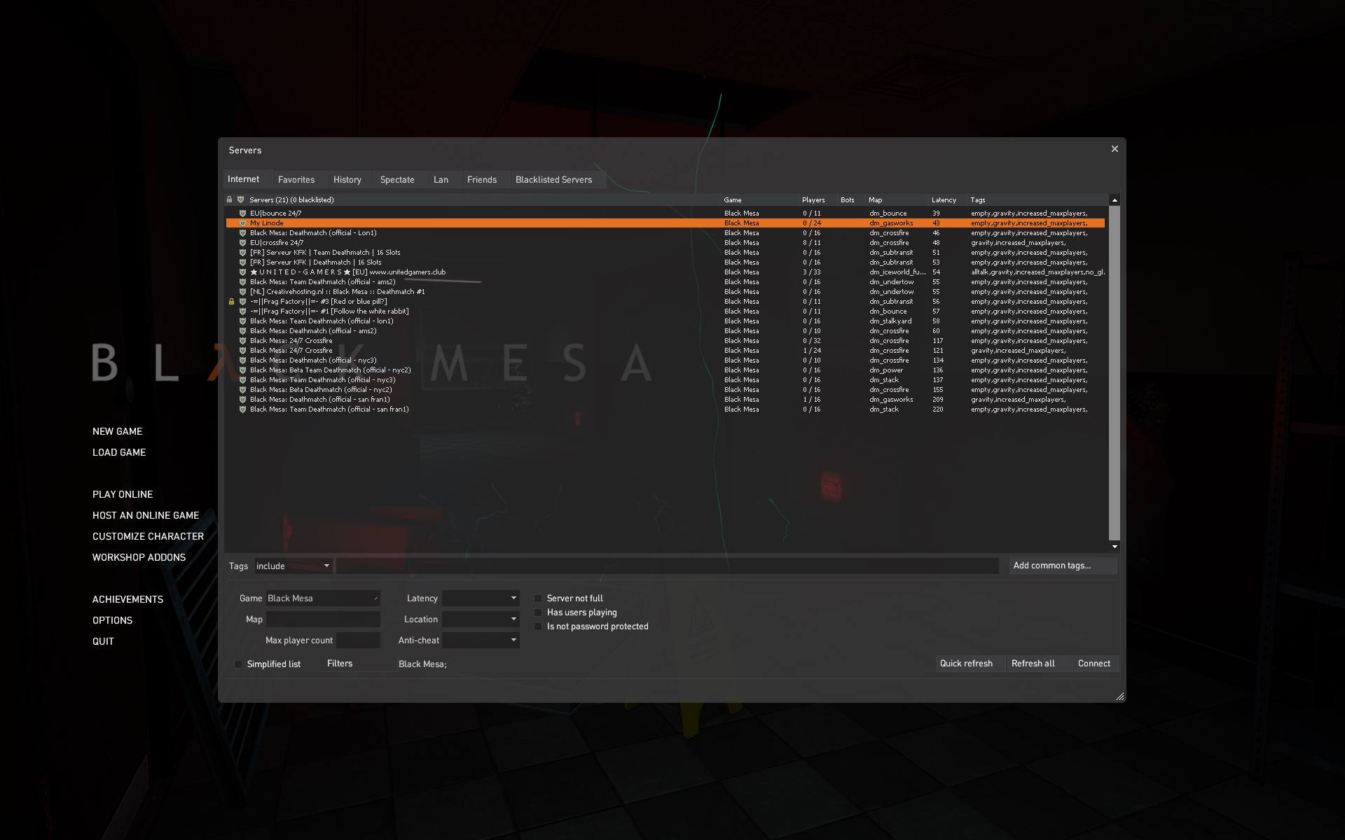 Black Mesa Server Browser.