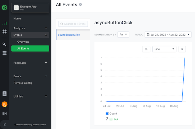 Countly page events