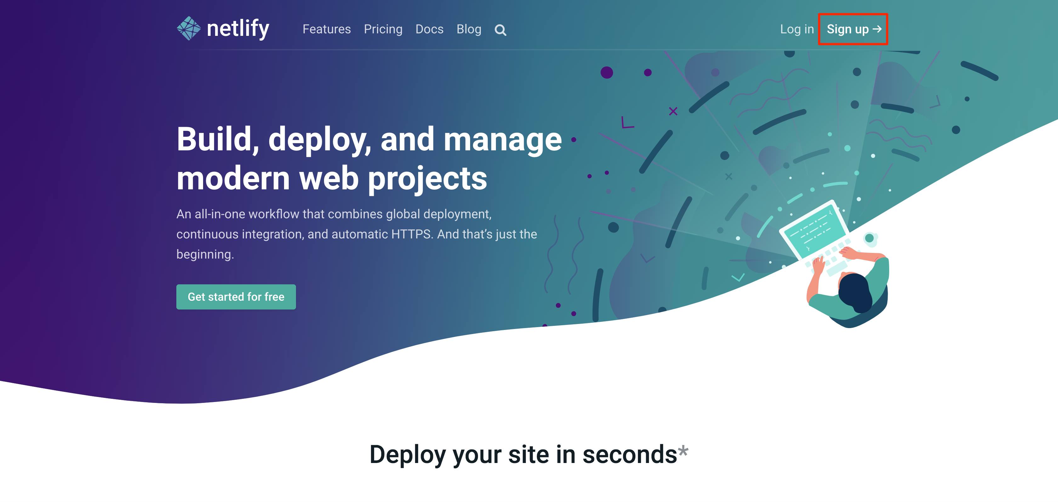Netlify Home Page