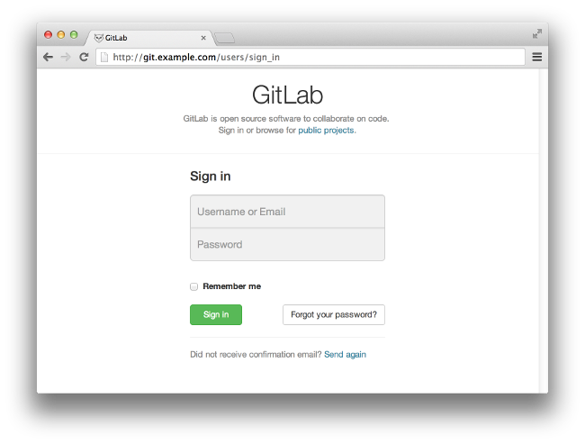 GitLab Login Page