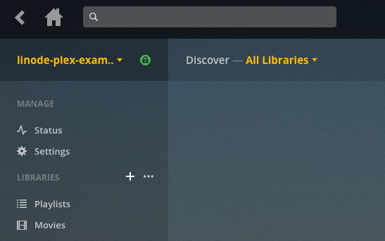 Plex web interface - additional Library
