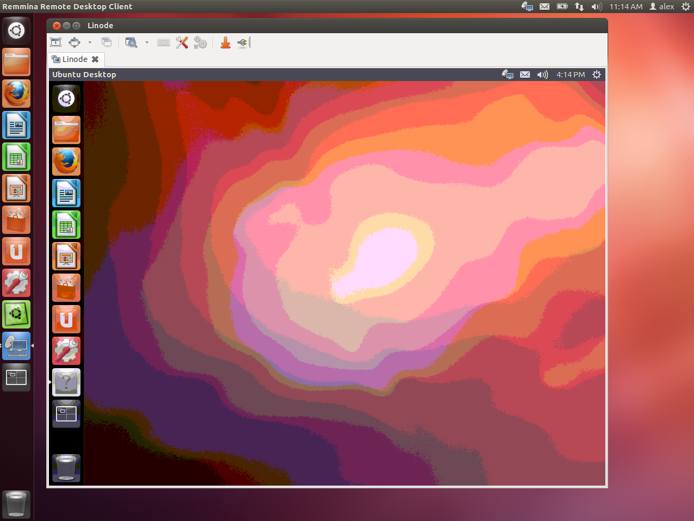 A VNC connection with a full Ubuntu desktop.