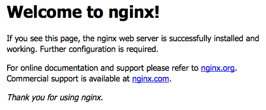 Nginx welcome