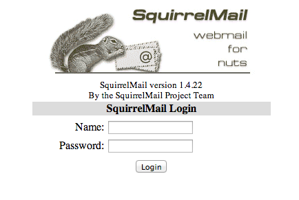 SquirrelMail Login Page.