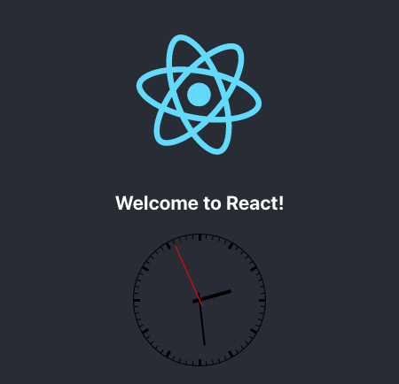 React application with an analog clock