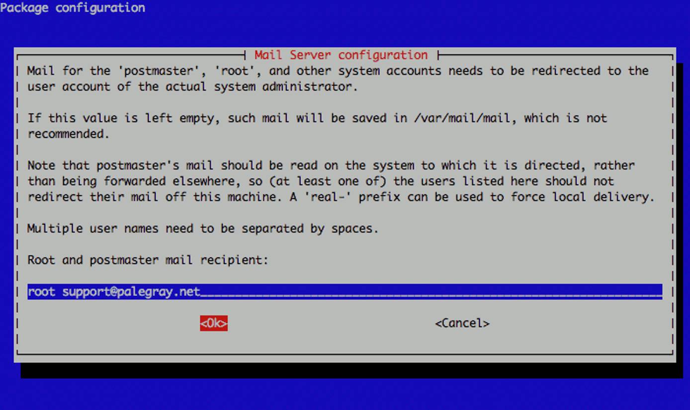 Exim postmaster configuration on Debian 5.