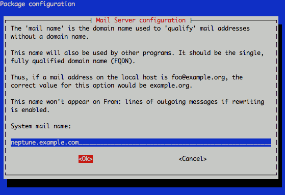 Exim system mail name configuration on Ubuntu 11.04.