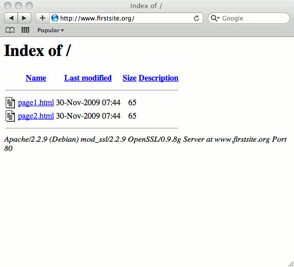 Website running under Apache on Debian 5 (Lenny).