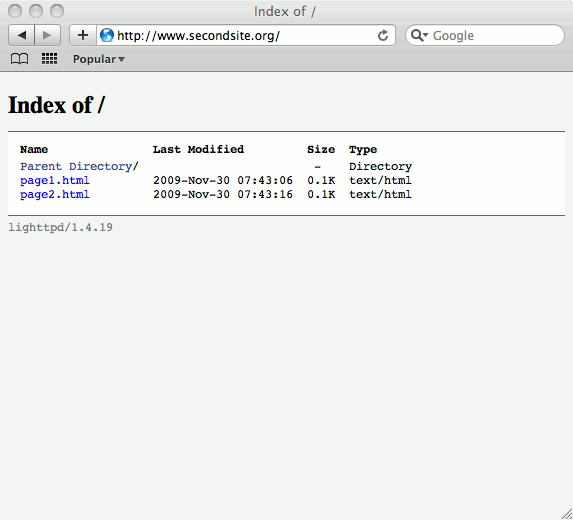 Website running under Lighttpd on Debian 5 (Lenny).