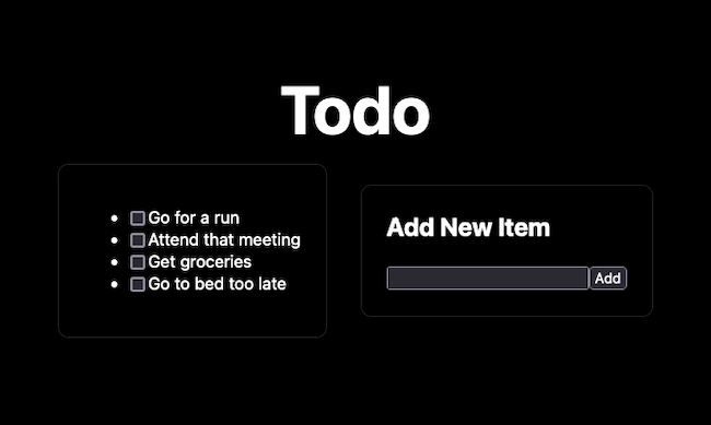 An example Next application with a todo list
