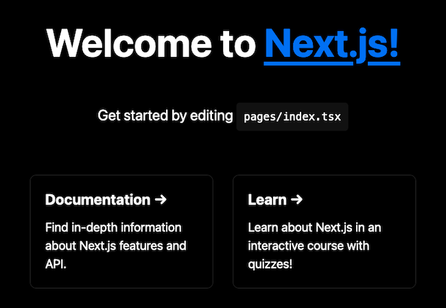 Next.js welcome page