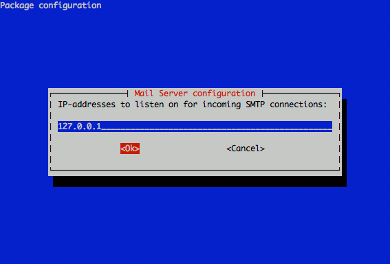 Exim4 listening IP address configuration on Debian 5 (Lenny).