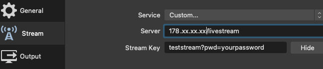 Core - Manual RTMP(S)  Configuration