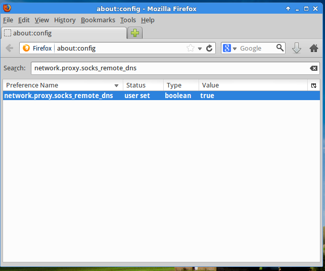 Firefox network.proxy.socks\_remote\_dns value changed.