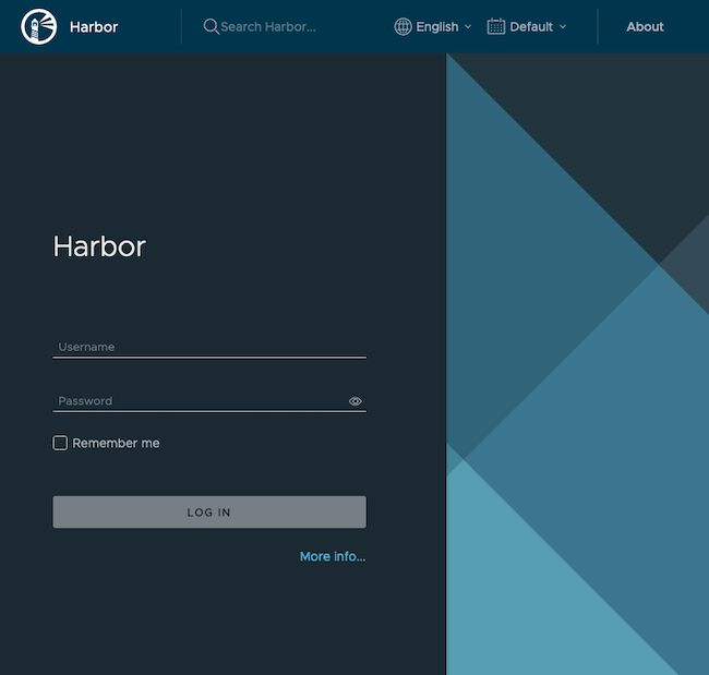 The Harbor login page